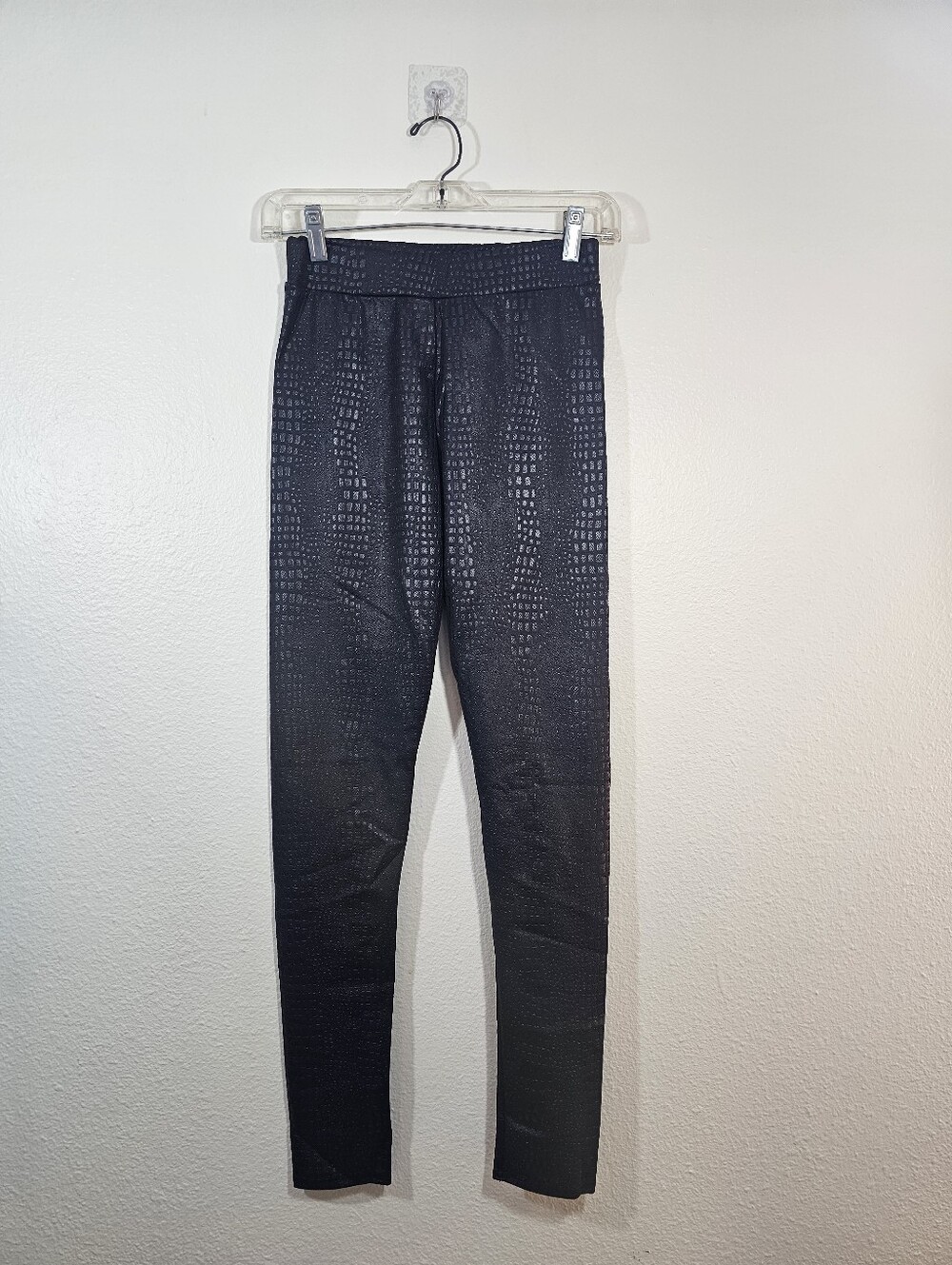 Nasty Gal Faux Snakeskin Print Leggings Black Size US 6 NWT